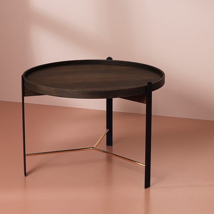 Compose soffbord Ø70 cm med mässingsunderrede, Smoked oak Warm Nordic
