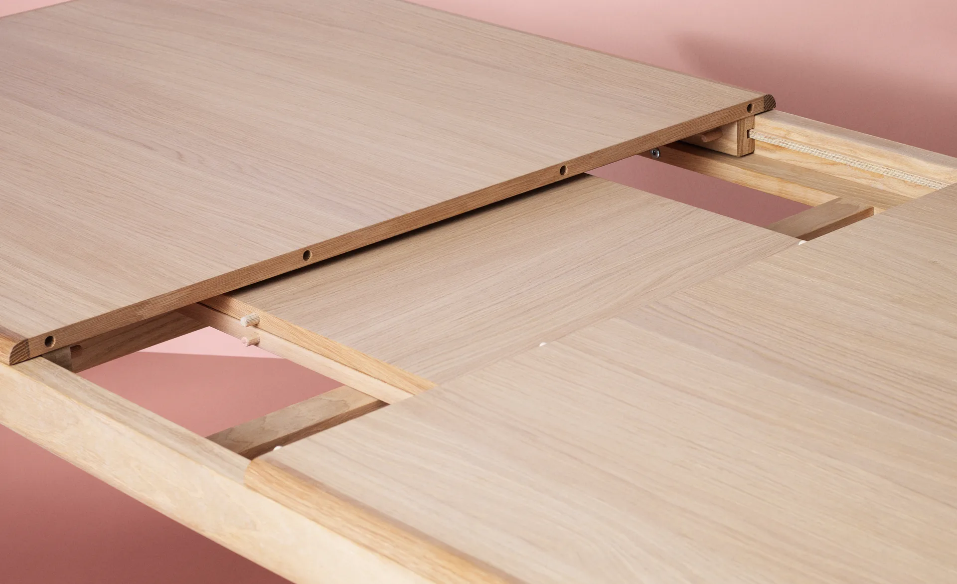 Evermore matbord inkl. 2 iläggsskivor á 45 cm, Natural oak, 190 cm Warm Nordic