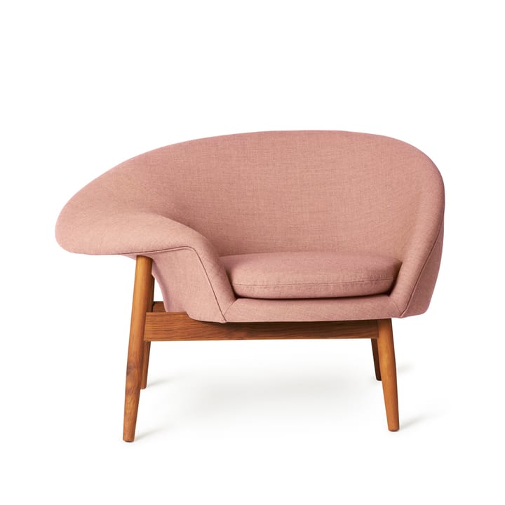 Fried Egg fåtölj - tyg canvas 614 pale rose, oljade teakben - Warm Nordic