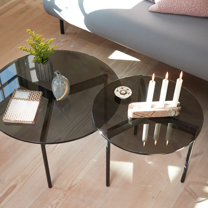 From Above soffbord Ø52 cm svart underrede, Grå Warm Nordic