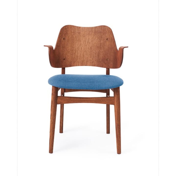Gesture stol, klädd sits - Sea blue-teakoljat ekstativ - Warm Nordic