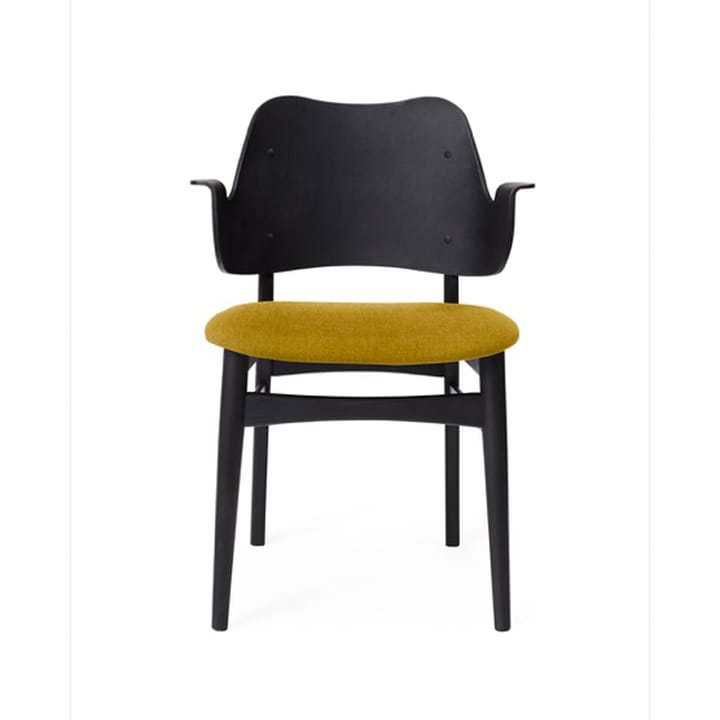 Gesture stol, klädd sits - Yellow-svartlackat bokstativ - Warm Nordic