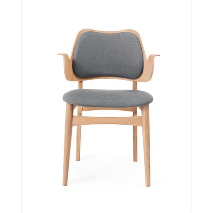 Gesture stol, klädd sits&rygg - tyg canvas 134 grey melange, vitoljat ekstativ, klädd sits, klädd rygg - Warm Nordic