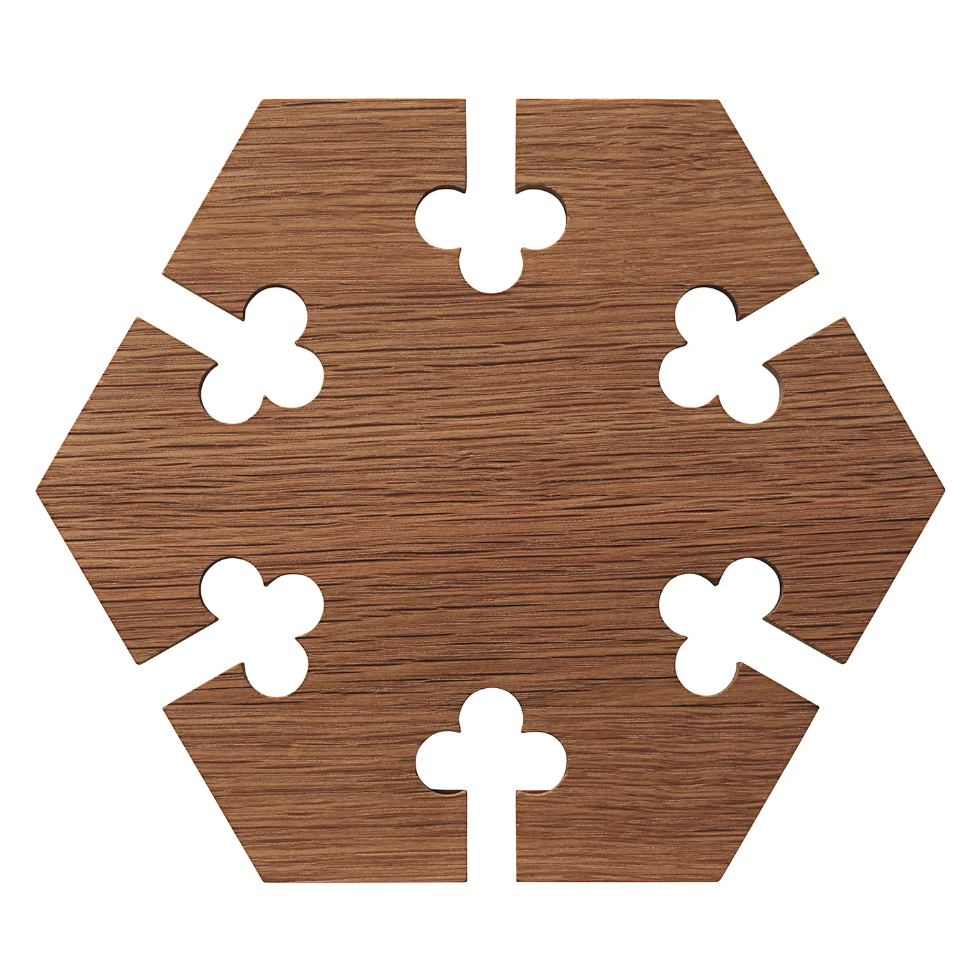 Gourmet Wood Trivet hexagon, Ek Warm Nordic