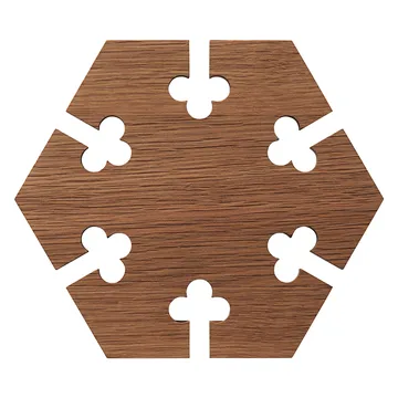 Gourmet Wood Trivet hexagon - Ek - Warm Nordic