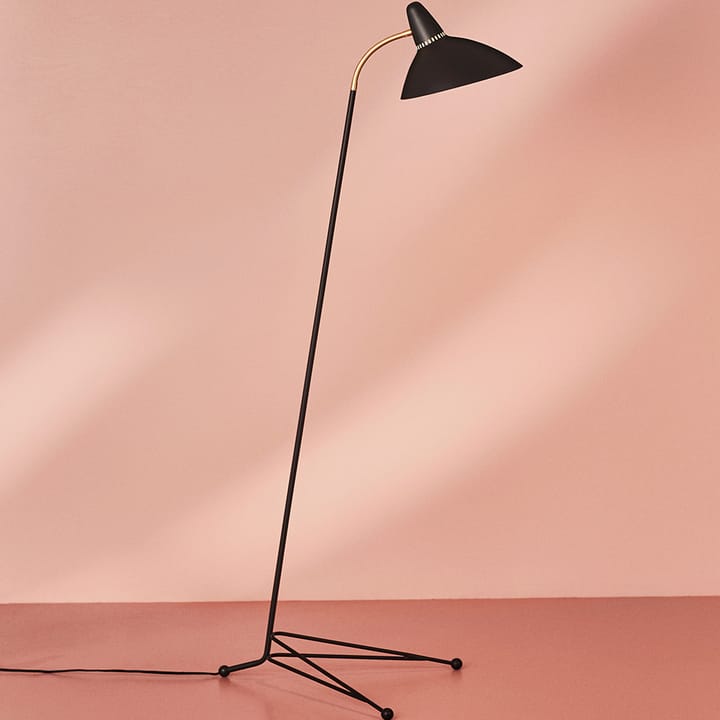 Lightsome golvlampa, azure blue, mässingdetalj Warm Nordic