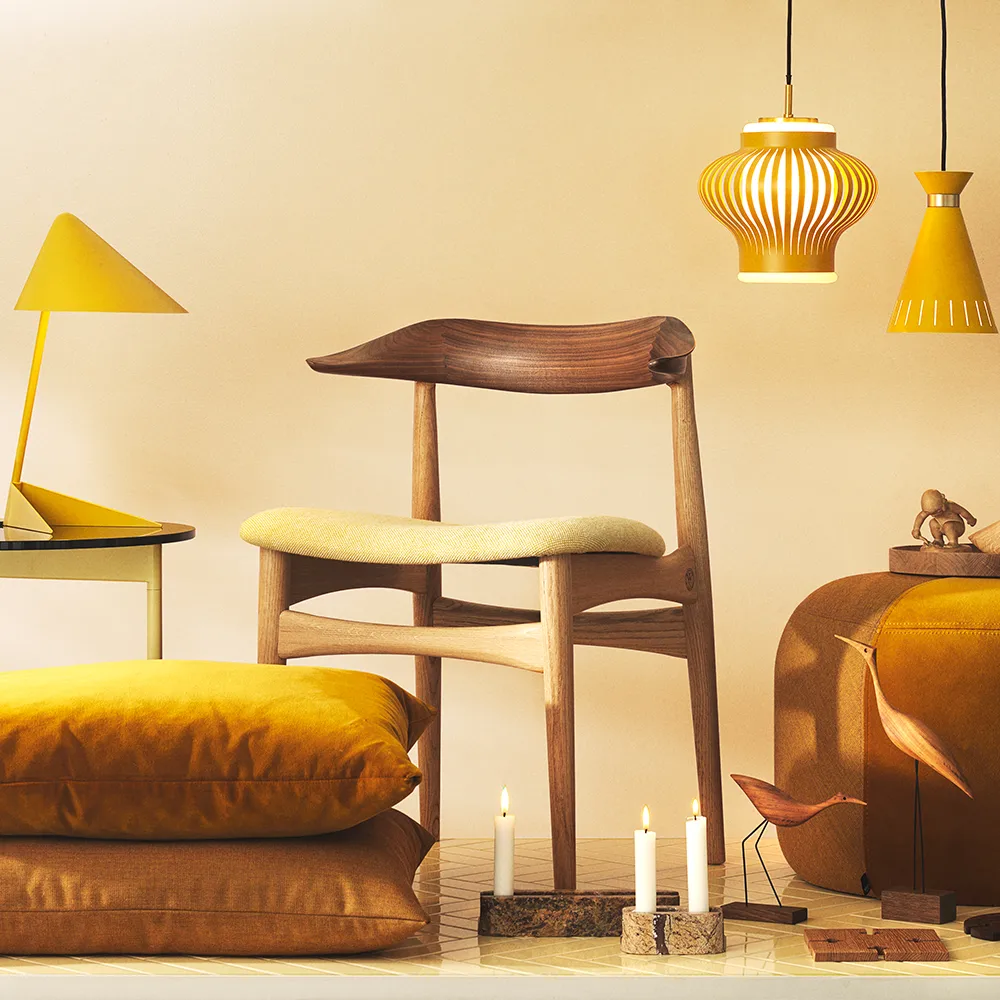 Opal Lamella pendel, black noir, sandblästrad opal Warm Nordic