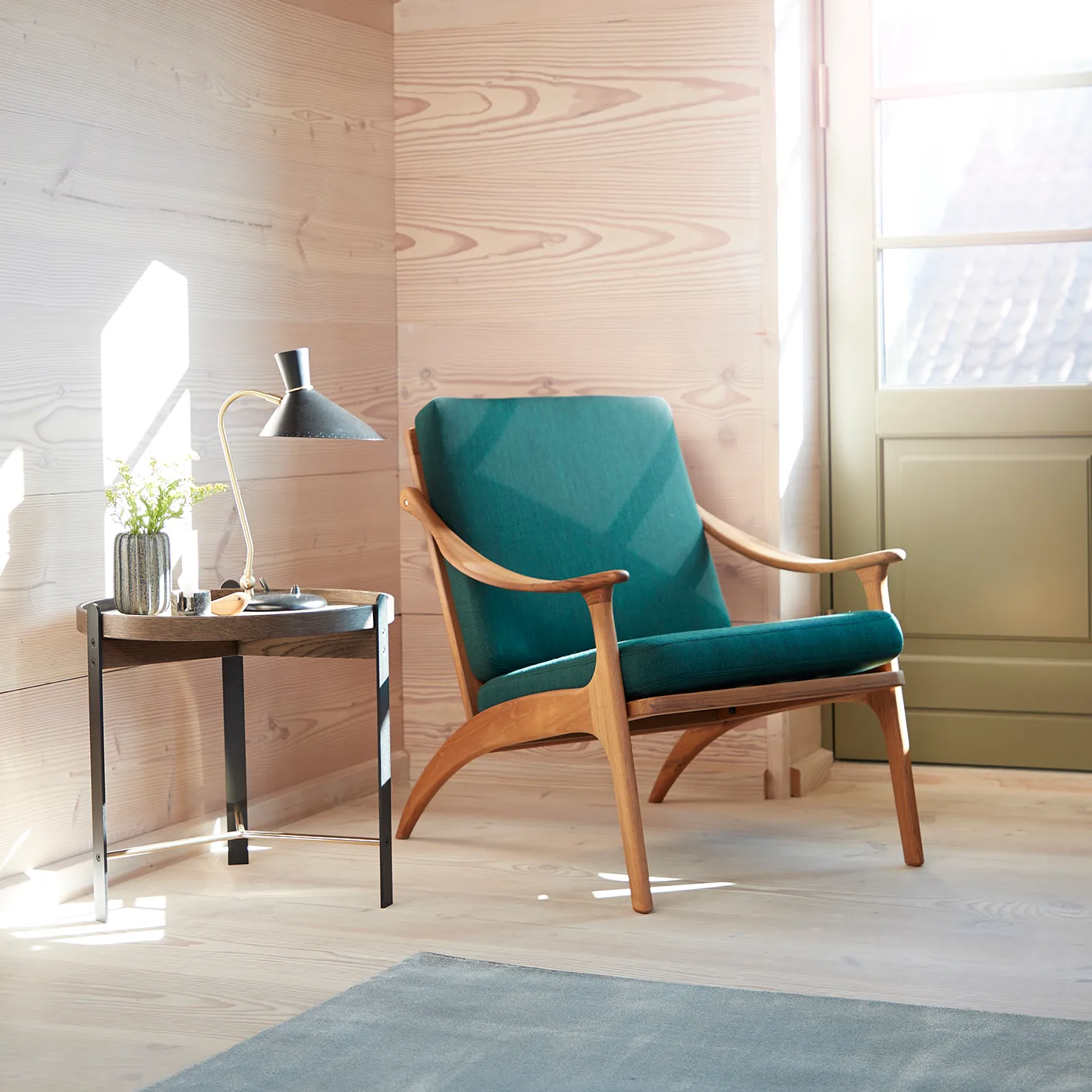 Secant soffbord marmor Ø60 cm, Black-gold Warm Nordic