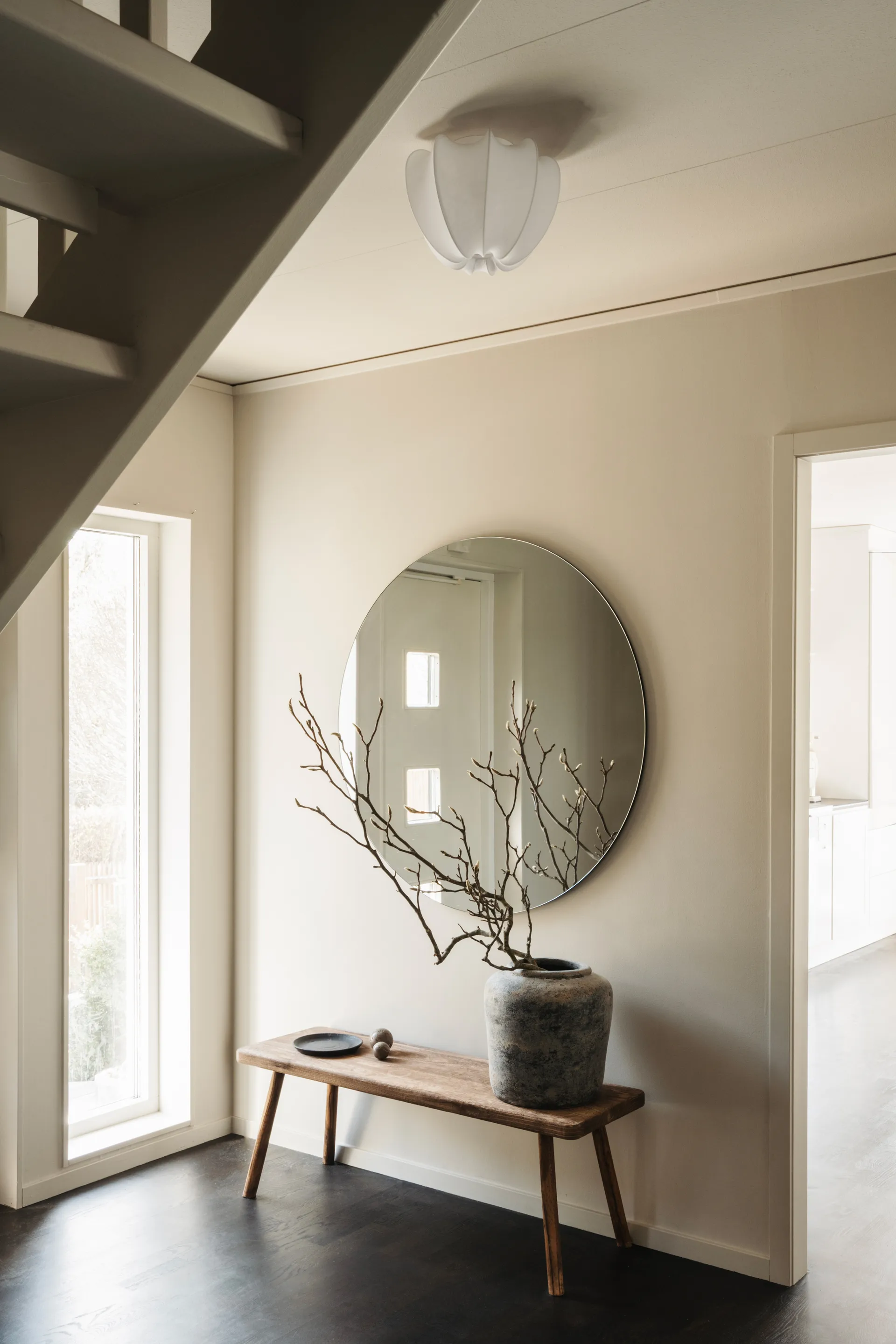 Anna plafond mini Ø30 cm, White cotton Watt & Veke