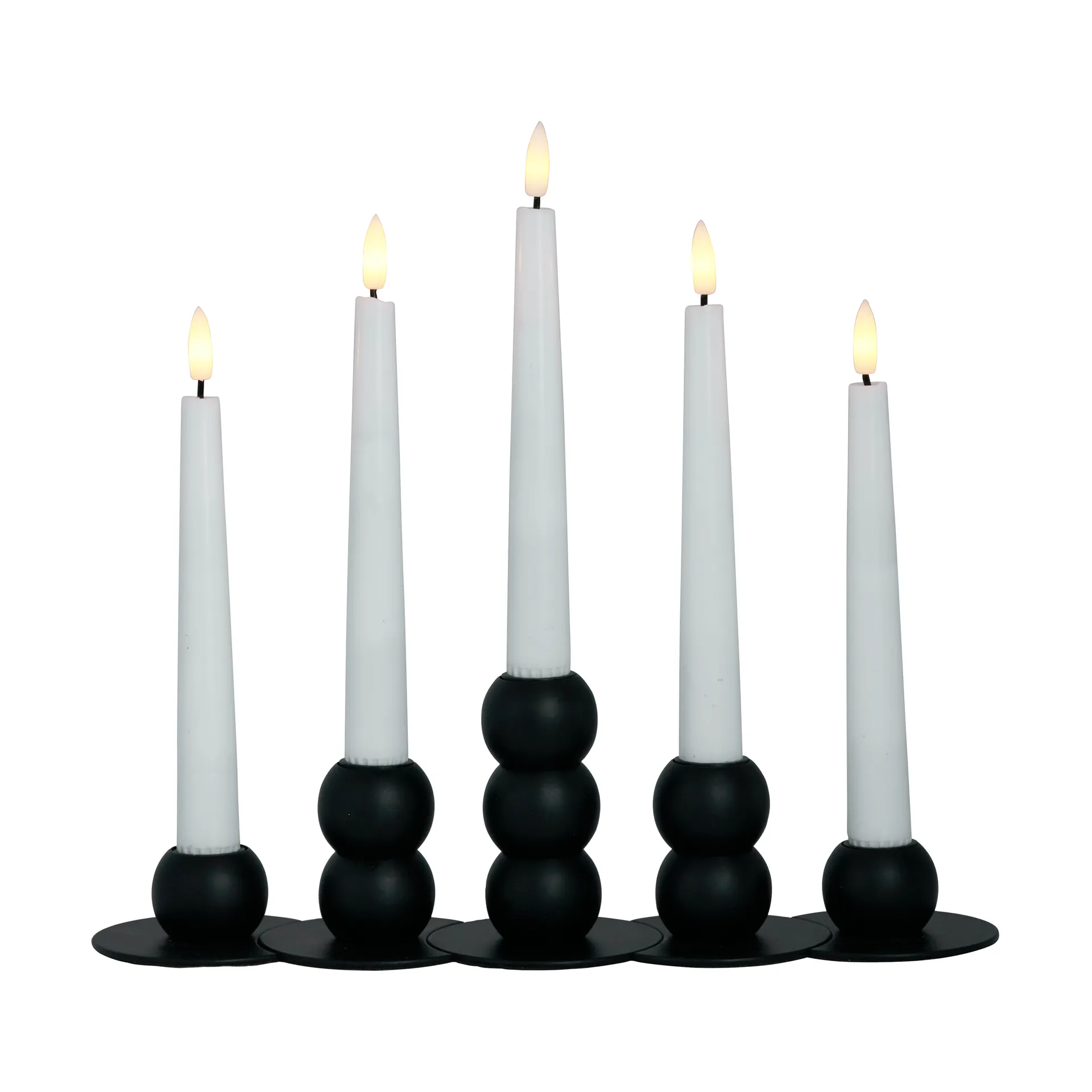 Lykke kombinerbar ljusstake inkl. 5 st LED-ljus, Black Watt & Veke