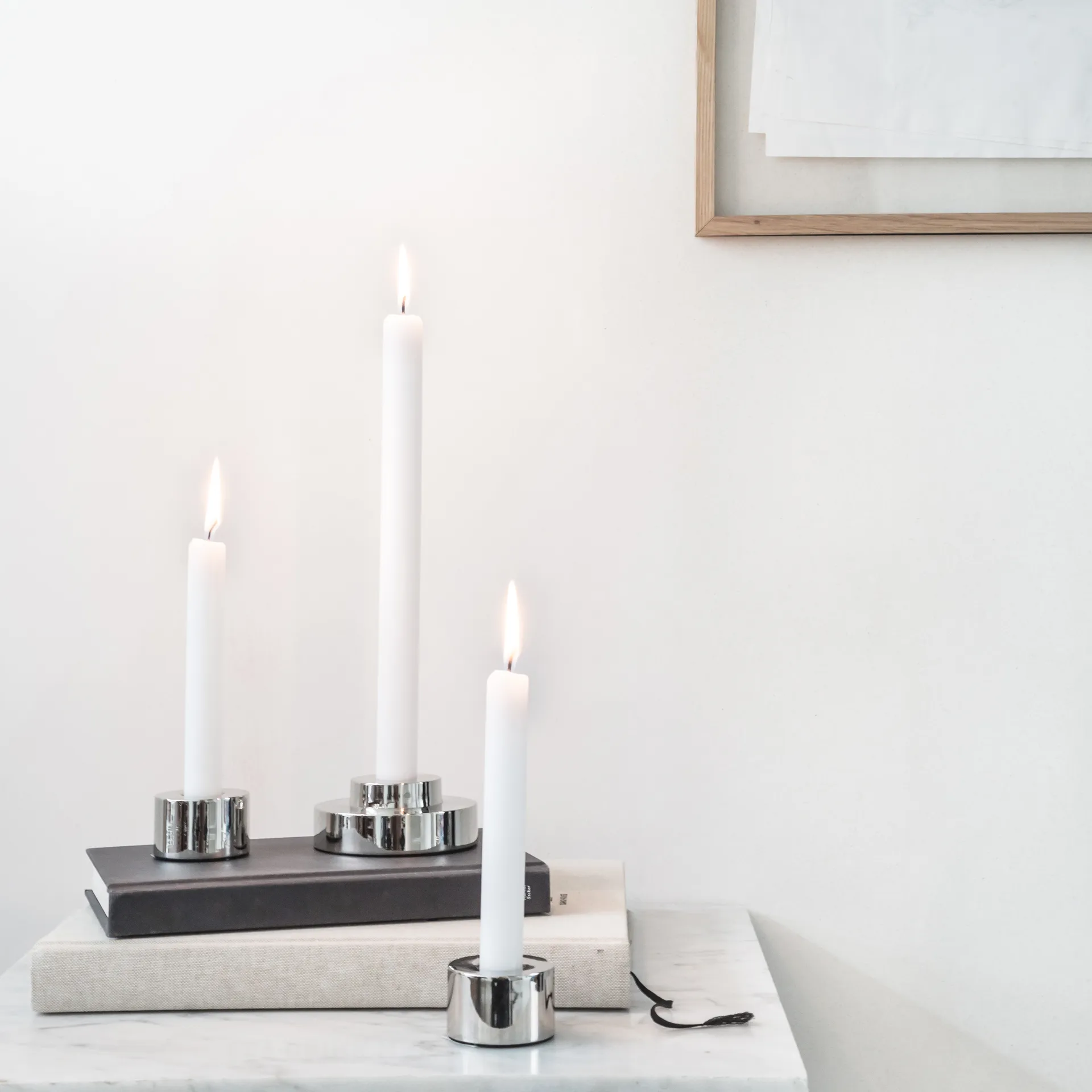 REX ljusstake Ø9 cm, Blank krom Watt & Veke