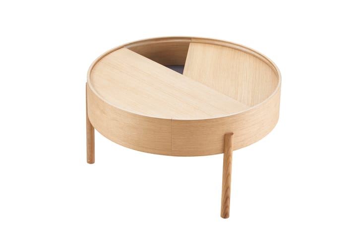 Arc soffbord Ø66 cm, Vitpigmenterad ek Woud