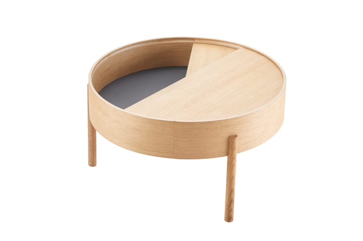 Arc soffbord Ø66 cm, Vitpigmenterad ek Woud
