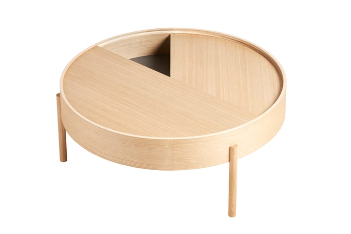 Arc soffbord Ø89 cm, Vitpigmenterad ek Woud