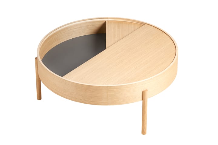 Arc soffbord Ø89 cm, Vitpigmenterad ek Woud