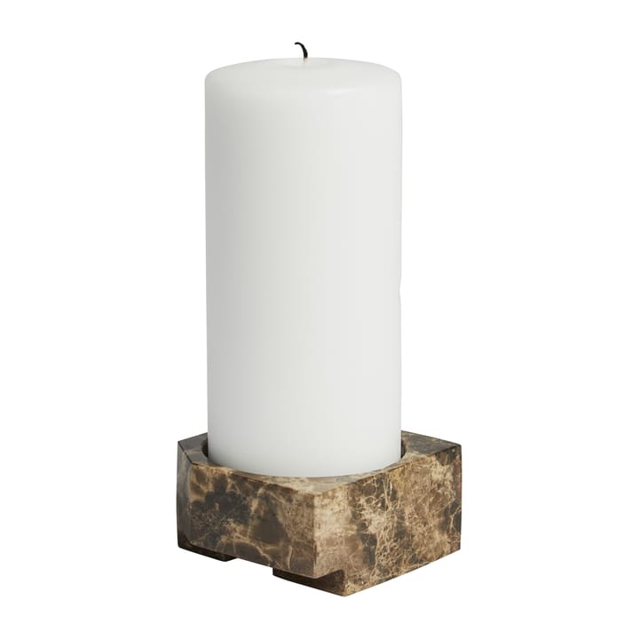Jeu de dés 3 ljushållare marmor, Brun Woud