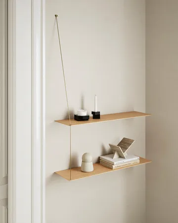 Stedge Add-on hylla - Vitpigmenterad ek-mässing, 80 cm - Woud