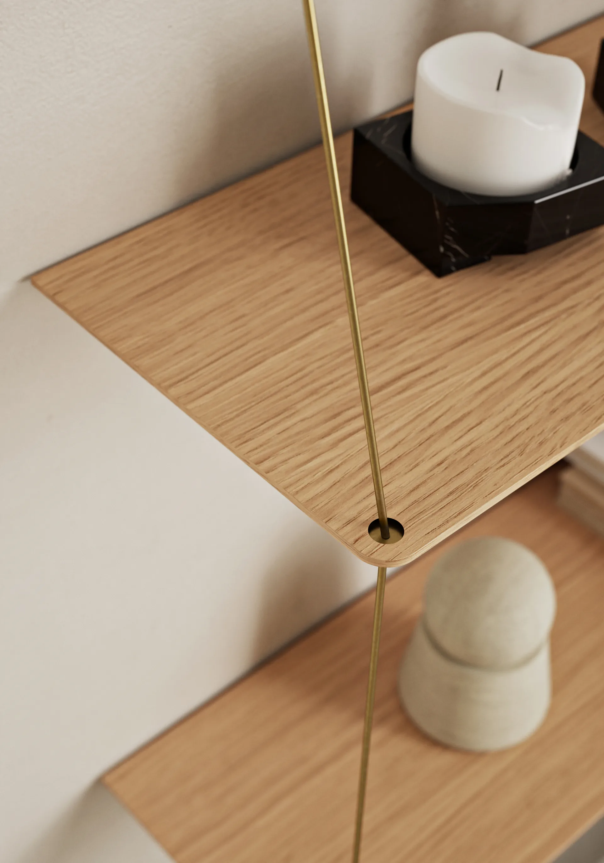 Stedge hylla, Ek, 80 cm, 3 hyllplan Woud