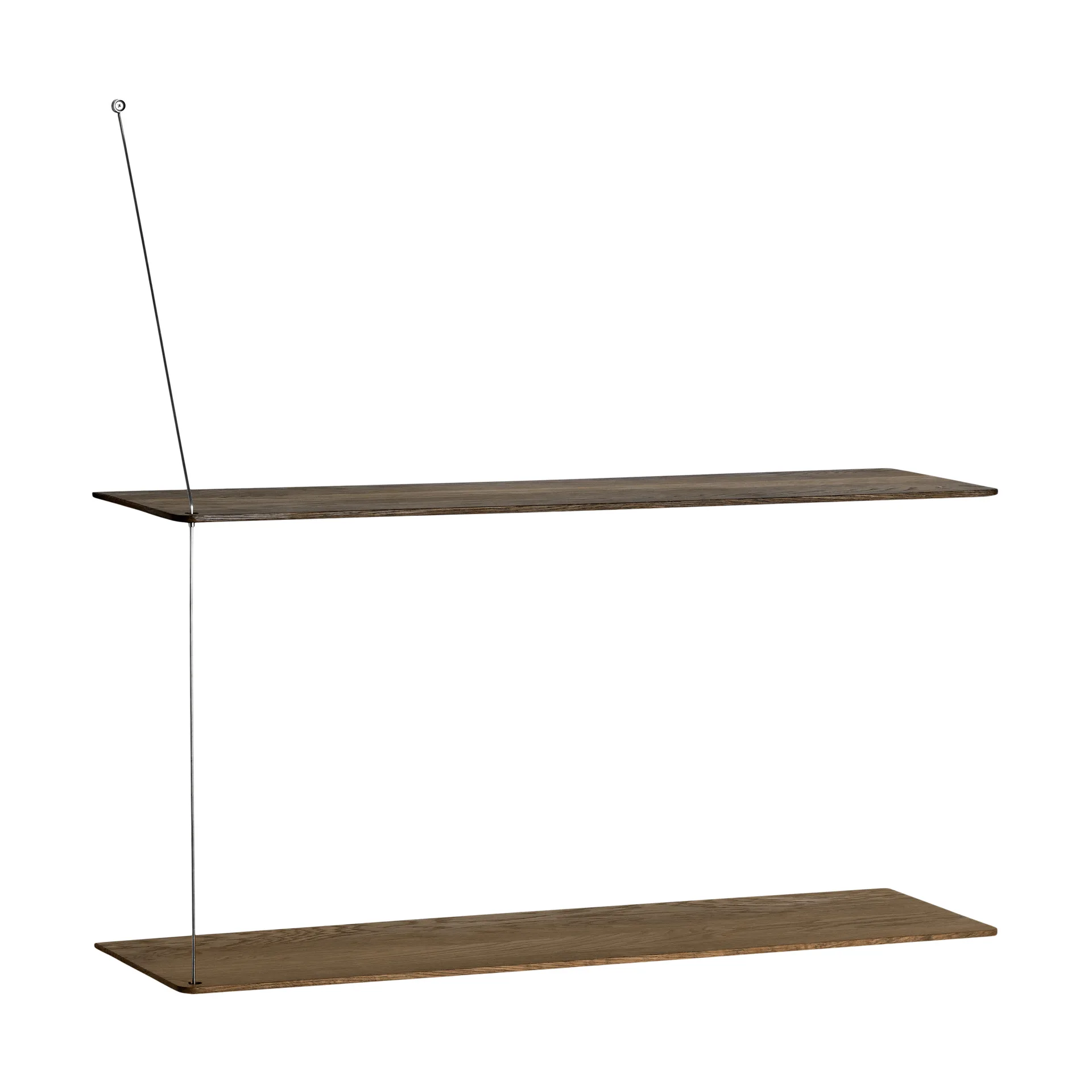 Stedge hylla, Rökt ek-borstat stål, 80 cm, 2 hyllplan Woud