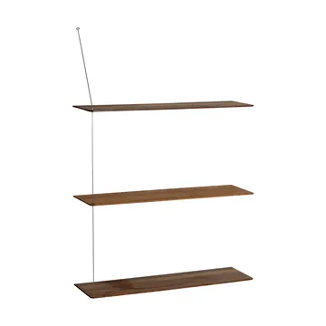 Stedge hylla - Rökt ek-borstat stål, 80 cm, 3 hyllplan - Woud