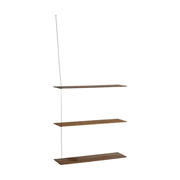 Stedge hylla - Rökt ek-borstat stål, 80 cm, 3 hyllplan - Woud