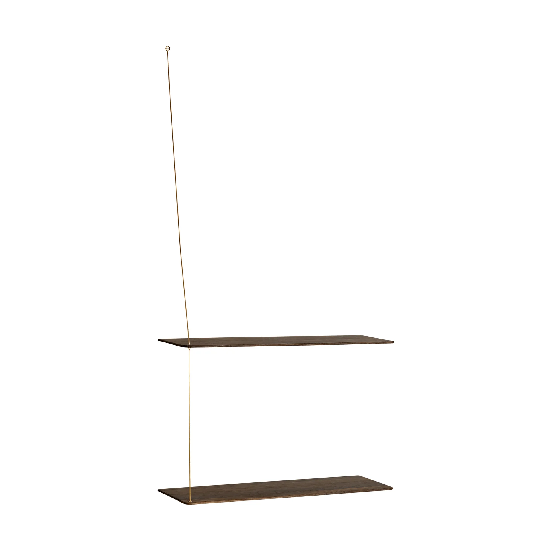 Stedge hylla, Rökt ek-mässing, 60 cm, 2 hyllplan Woud