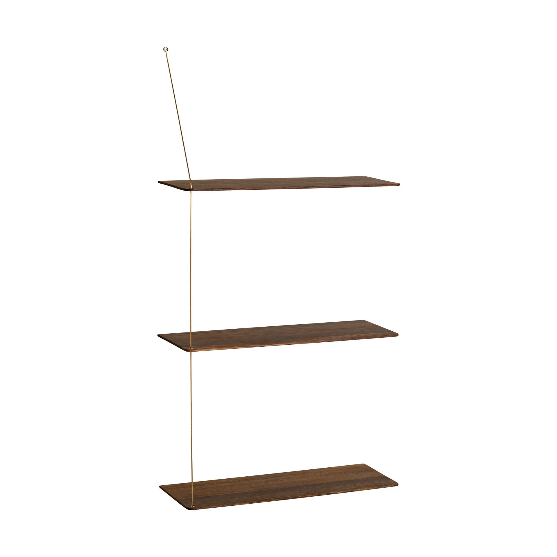Stedge hylla, Rökt ek-mässing, 60 cm, 3 hyllplan Woud