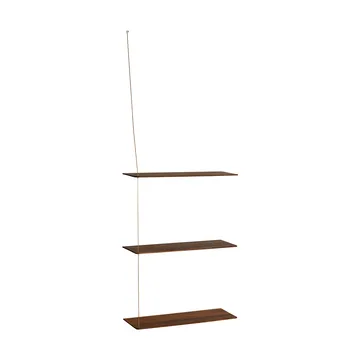 Stedge hylla - Rökt ek-mässing, 60 cm, 3 hyllplan - Woud