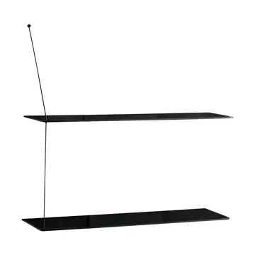 Stedge hylla - Svart ek, 80 cm, 2 hyllplan - Woud