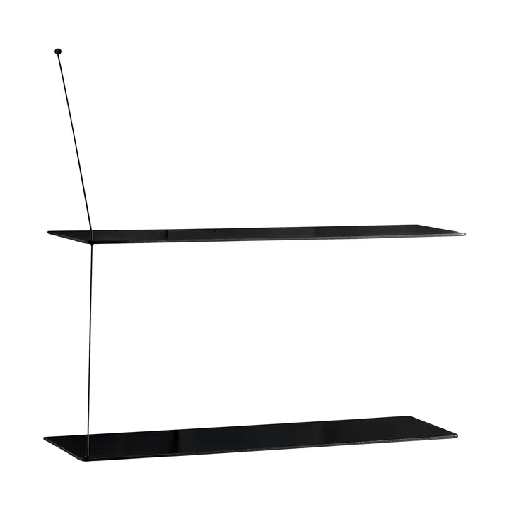 Stedge hylla - Svart ek, 80 cm, 2 hyllplan - Woud