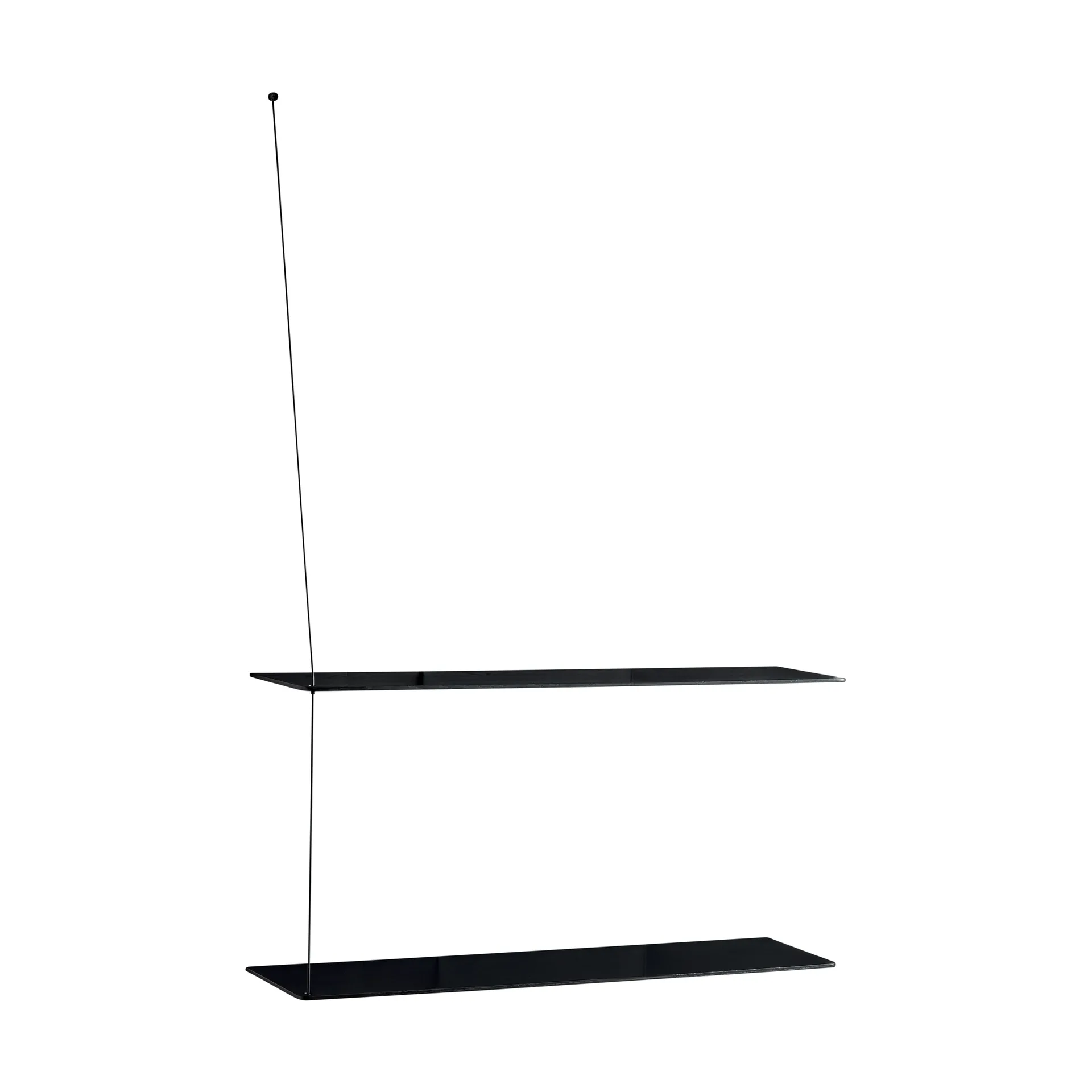 Stedge hylla, Svart ek, 80 cm, 2 hyllplan Woud