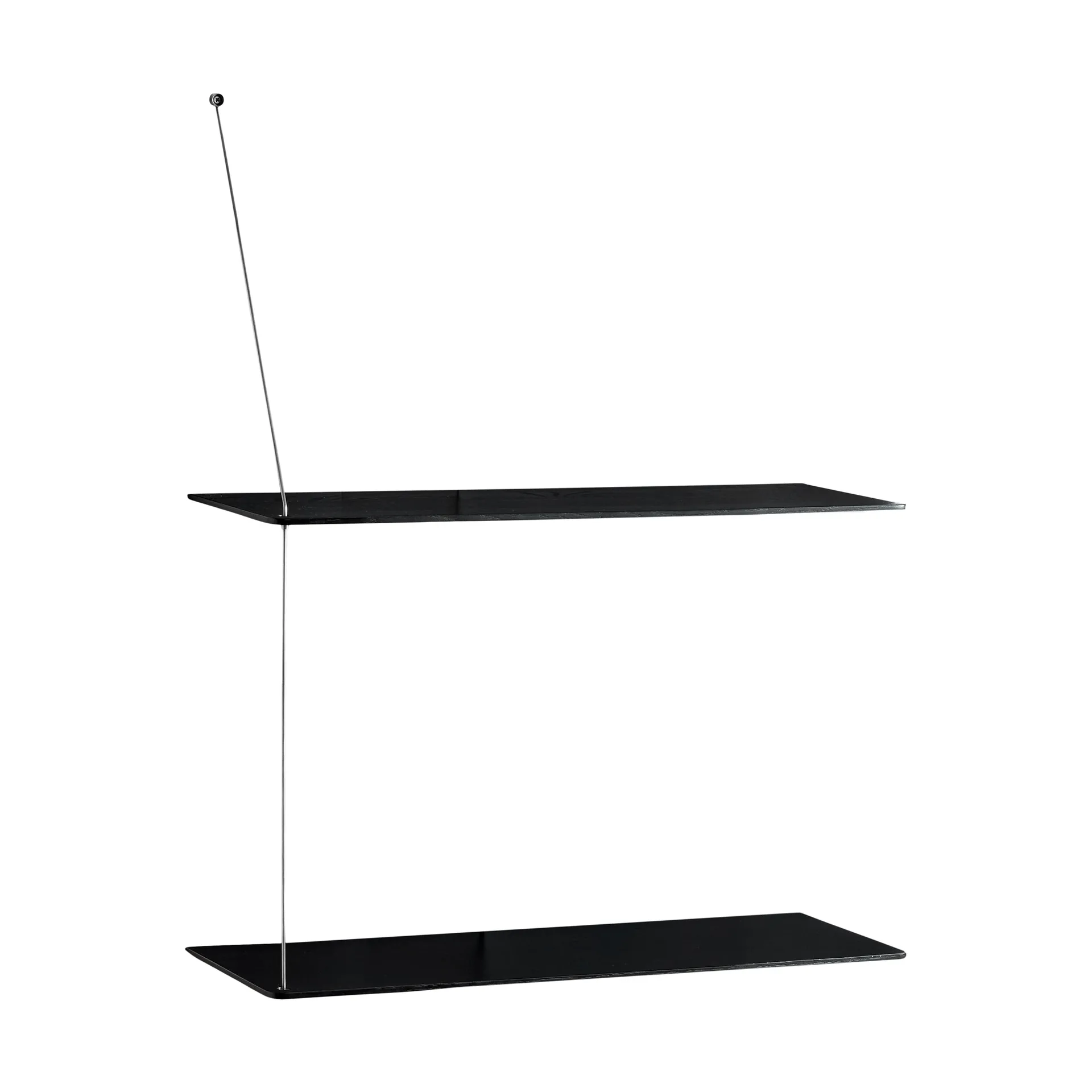 Stedge hylla, Svart ek-borstat stål, 60 cm, 2 hyllplan Woud