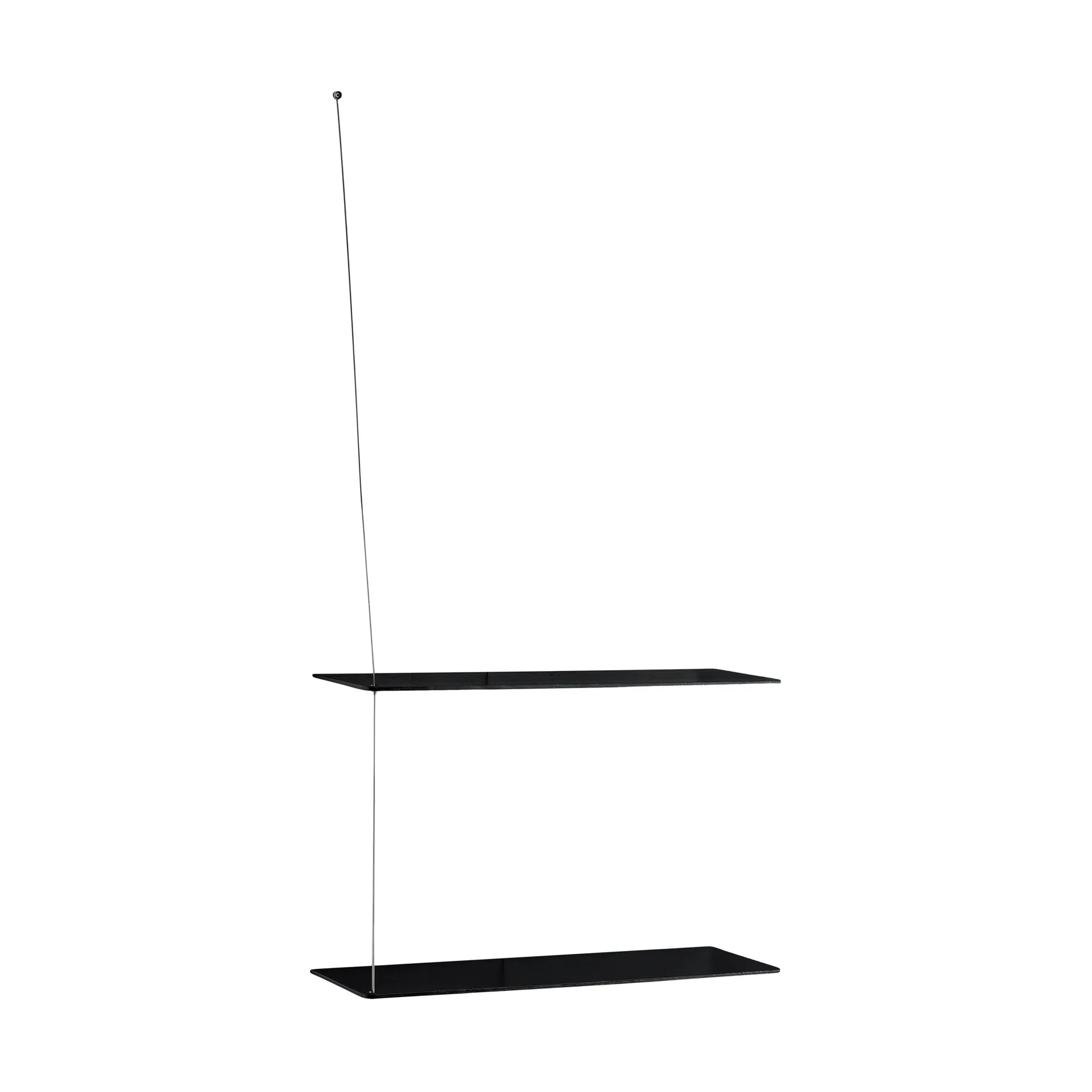Stedge hylla, Svart ek-borstat stål, 60 cm, 2 hyllplan Woud