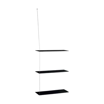 Stedge hylla - Svart ek-borstat stål, 60 cm, 3 hyllplan - Woud