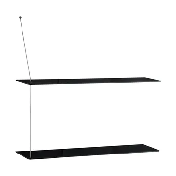 Stedge hylla - Svart ek-borstat stål, 80 cm, 2 hyllplan - Woud