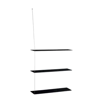 Stedge hylla - Svart ek-borstat stål, 80 cm, 3 hyllplan - Woud