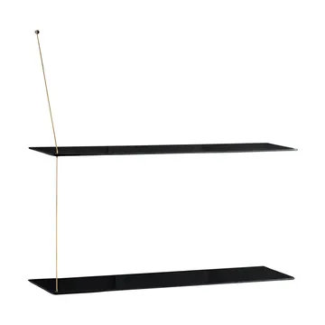 Stedge hylla - Svart ek-mässing, 80 cm, 2 hyllplan - Woud