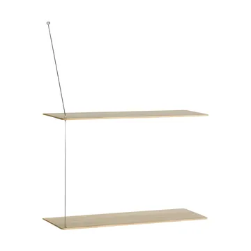 Stedge hylla - Vitpig ek-borstat stål, 60 cm, 2 hyllplan - Woud