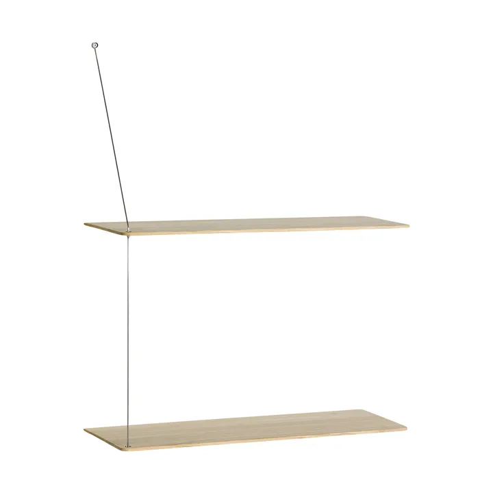 Stedge hylla - Vitpig ek-borstat stål, 60 cm, 2 hyllplan - Woud