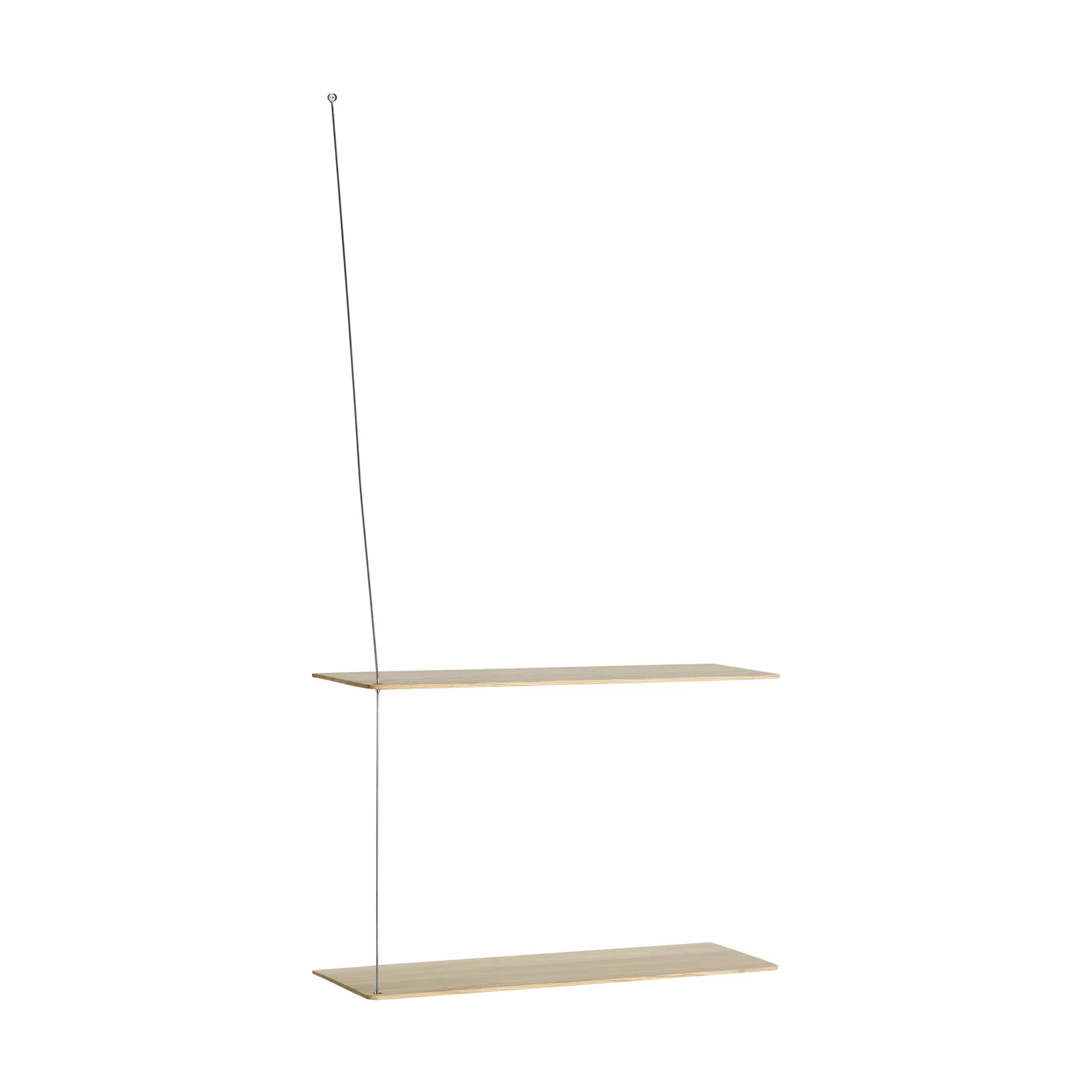 Stedge hylla, Vitpig ek-borstat stål, 60 cm, 2 hyllplan Woud