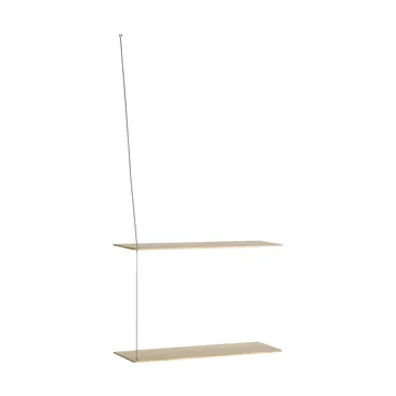 Stedge hylla - Vitpig ek-borstat stål, 60 cm, 2 hyllplan - Woud