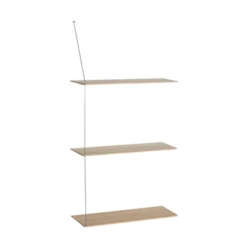 Stedge hylla - Vitpig ek-borstat stål, 60 cm, 3 hyllplan - Woud
