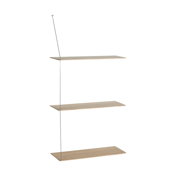 Stedge hylla - Vitpig ek-borstat stål, 60 cm, 3 hyllplan - Woud