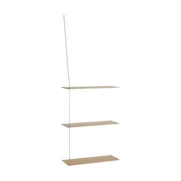 Stedge hylla - Vitpig ek-borstat stål, 60 cm, 3 hyllplan - Woud