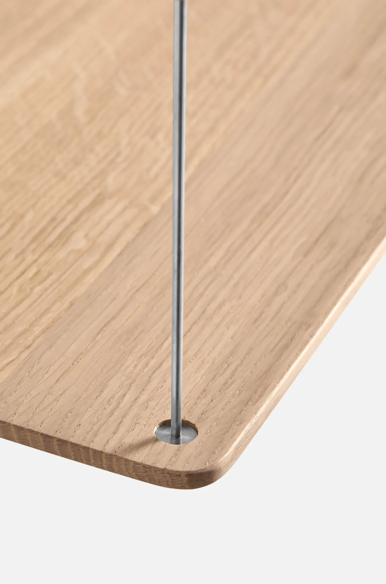 Stedge hylla, Vitpig. ek-borstat stål, 80 cm, 2 hyllplan Woud