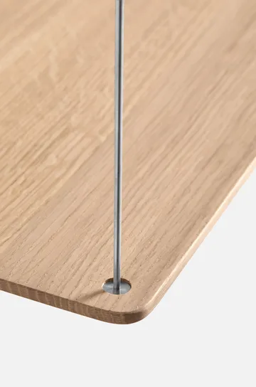 Stedge hylla - Vitpig. ek-borstat stål, 80 cm, 2 hyllplan - Woud