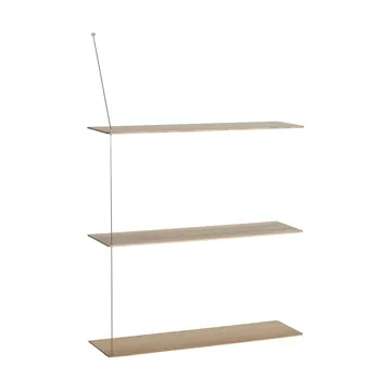 Stedge hylla - Vitpig. ek-borstat stål, 80 cm, 3 hyllplan - Woud