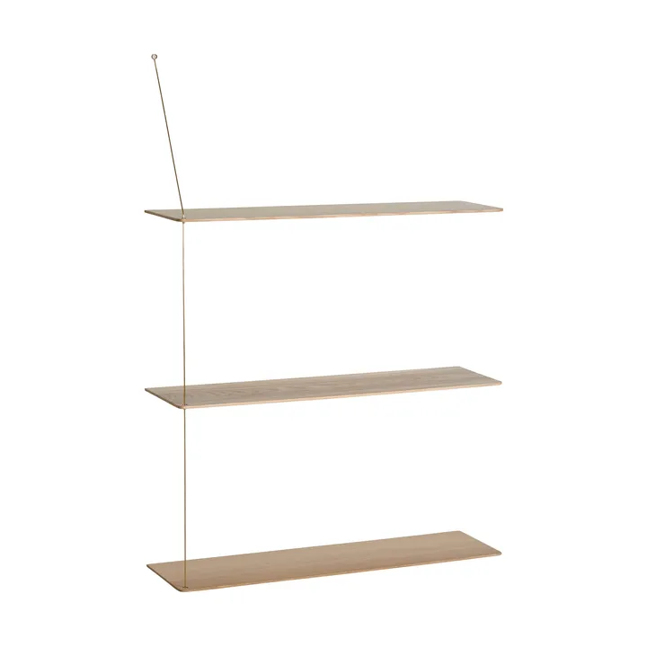 Stedge hylla - Vitpig. ek-mässing, 80 cm, 3 hyllplan - Woud