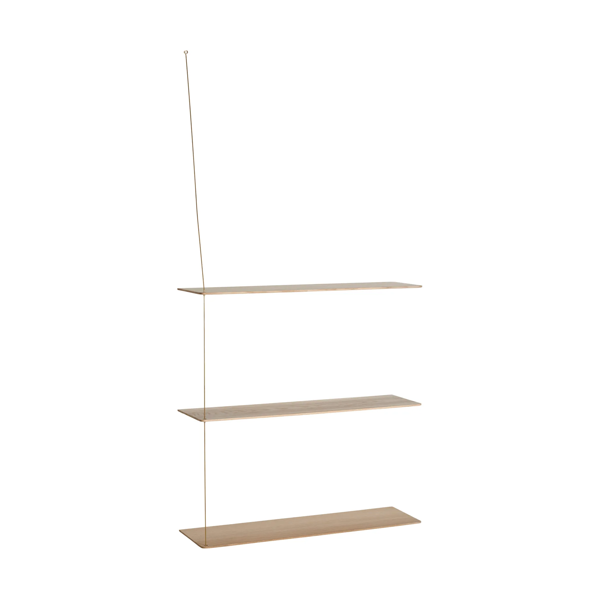 Stedge hylla, Vitpig. ek-mässing, 80 cm, 3 hyllplan Woud