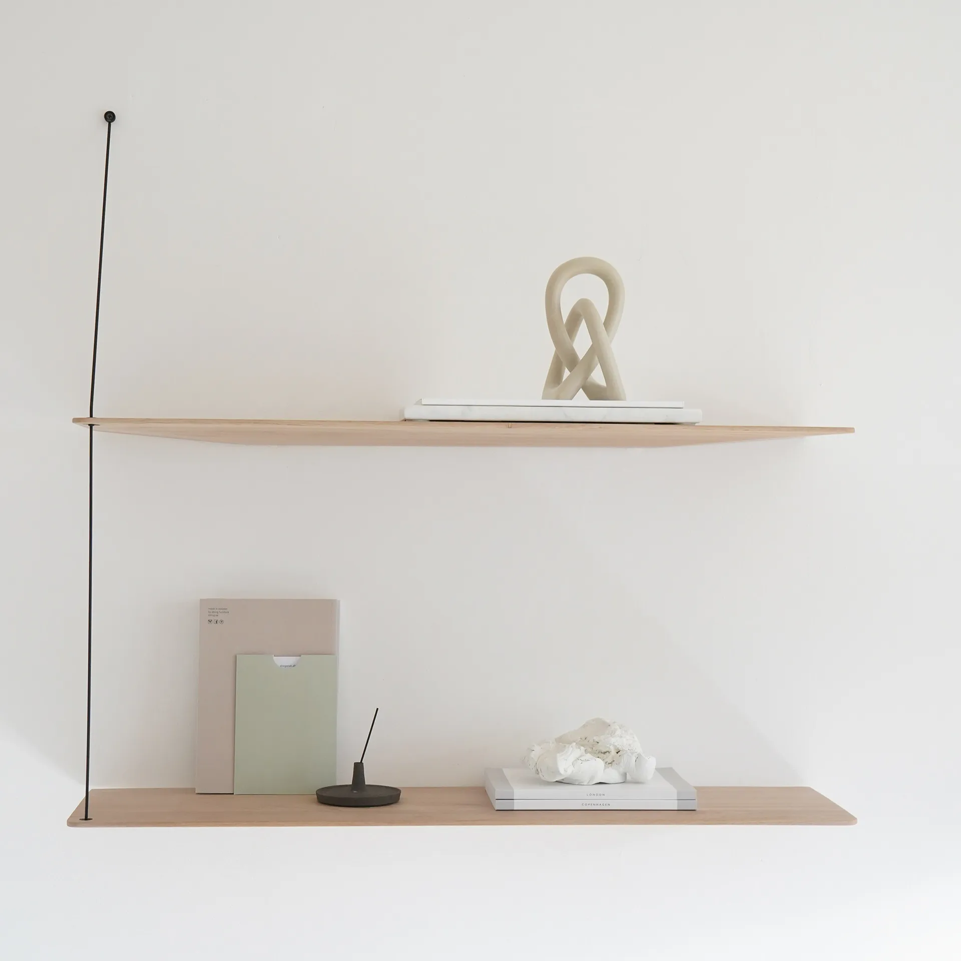 Stedge hylla, Vitpigmenterad ek, 80 cm Woud